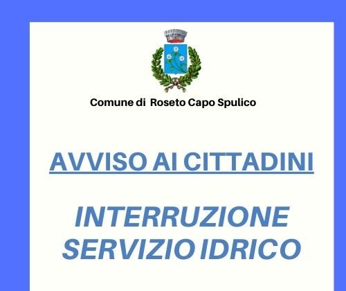 INTERRUZIONE SERVIZIO IDRICO – ROSETO CENTRO – 15.06.2022