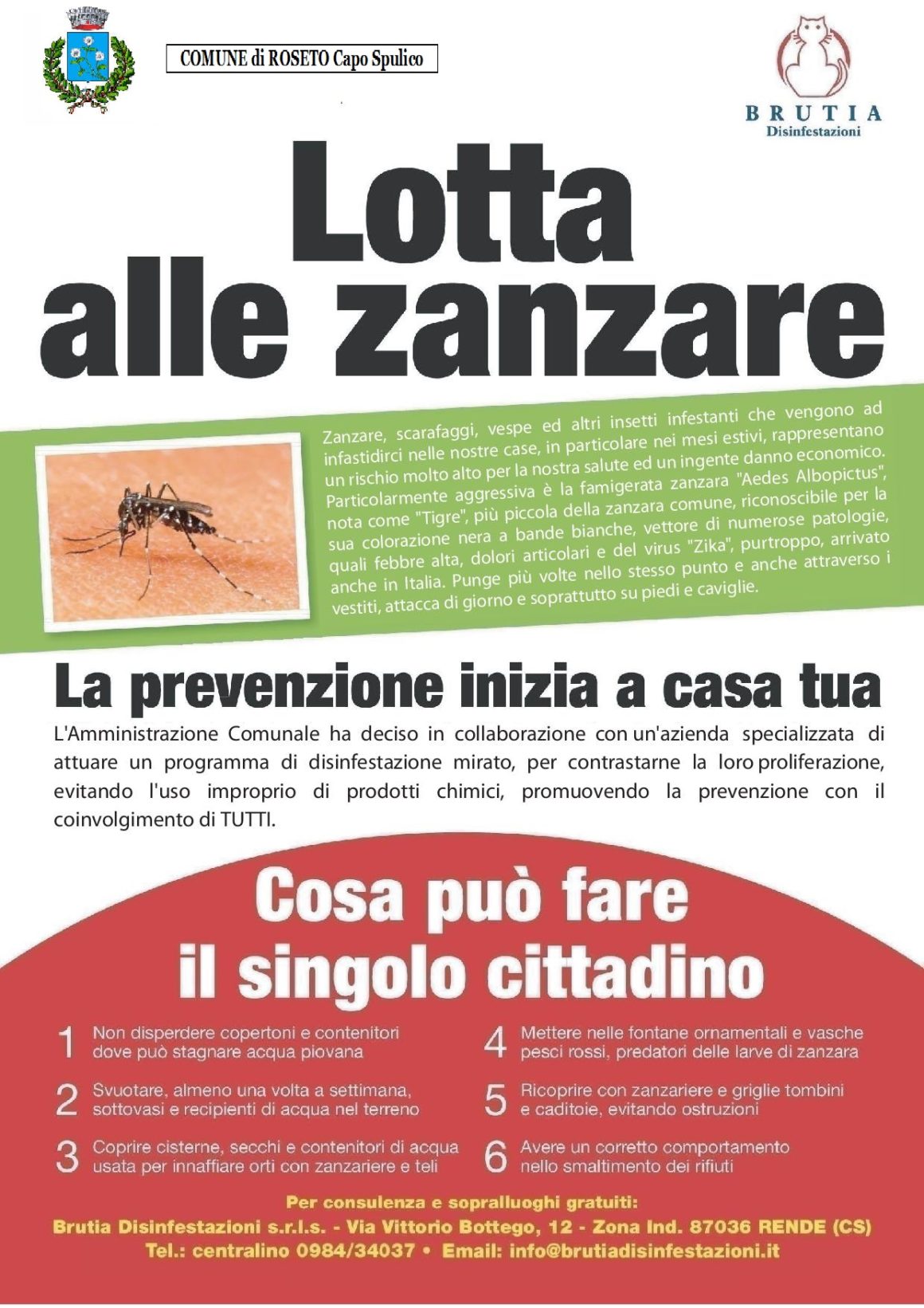 Avviso Disinfestazione zanzare – 8 Giugno 2021