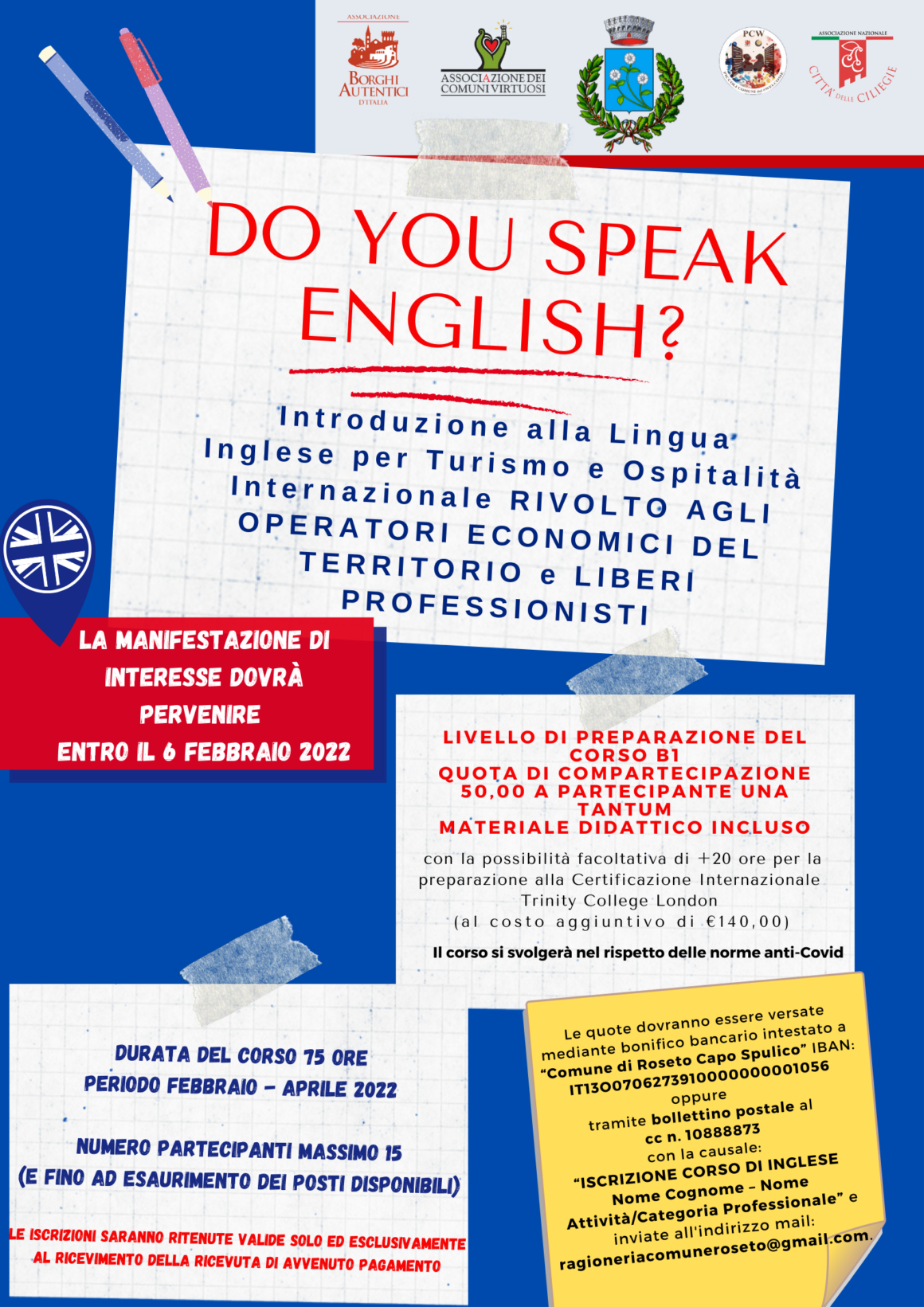 Corso di Lingua Inglese per Turismo e Ospitalità Internazionale